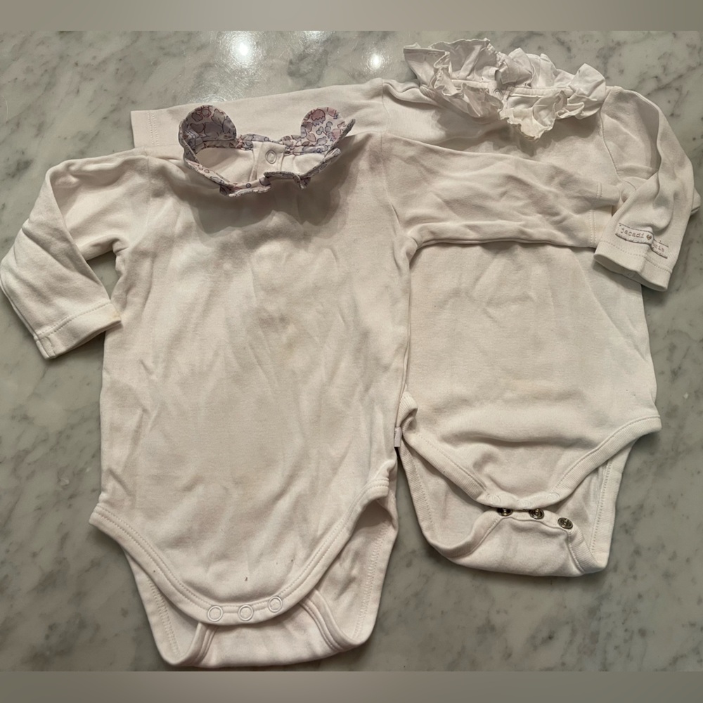 2x Jacadi Bodysuits 3M 60cm